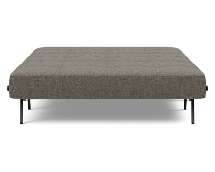 Innovation Living Cubed Full Size Sofa Bed with Dark Wood Legs - 216 Flashtex Dark Gray