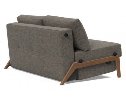 Innovation Living Cubed Full Size Sofa Bed with Dark Wood Legs - 216 Flashtex Dark Gray