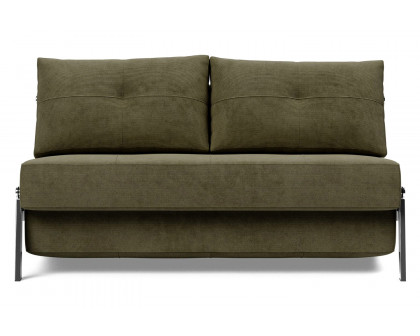 Innovation Living Cubed Full Size Sofa Bed with Chrome legs - 316 Cordufine Pine Green