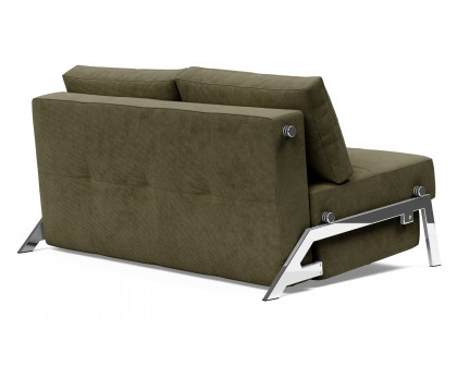 Innovation Living Cubed Full Size Sofa Bed with Chrome legs - 316 Cordufine Pine Green