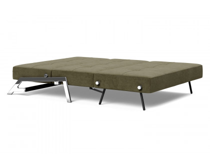 Innovation Living Cubed Full Size Sofa Bed with Chrome legs - 316 Cordufine Pine Green