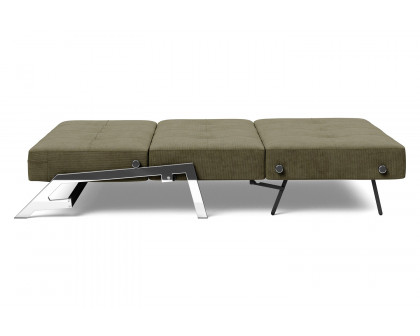 Innovation Living Cubed Full Size Sofa Bed with Chrome legs - 316 Cordufine Pine Green