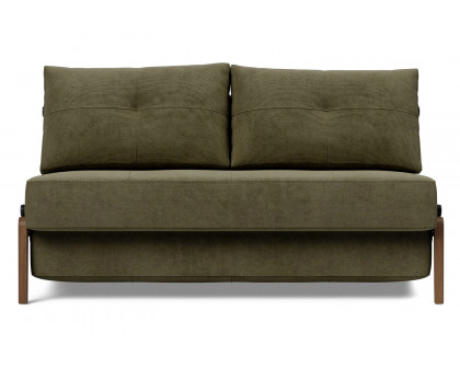 Innovation Living Cubed Full Size Sofa Bed with Dark Wood Legs - 316 Cordufine Pine Green