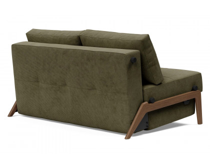 Innovation Living Cubed Full Size Sofa Bed with Dark Wood Legs - 316 Cordufine Pine Green