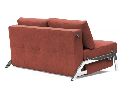 Innovation Living Cubed Full Size Sofa Bed with Chrome legs - 317 Cordufine Rust