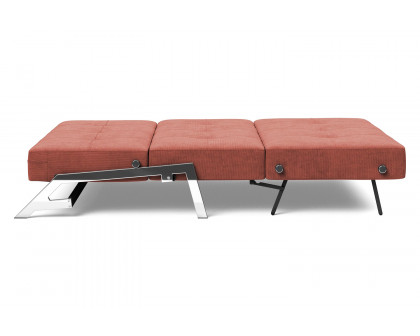 Innovation Living Cubed Full Size Sofa Bed with Chrome legs - 317 Cordufine Rust