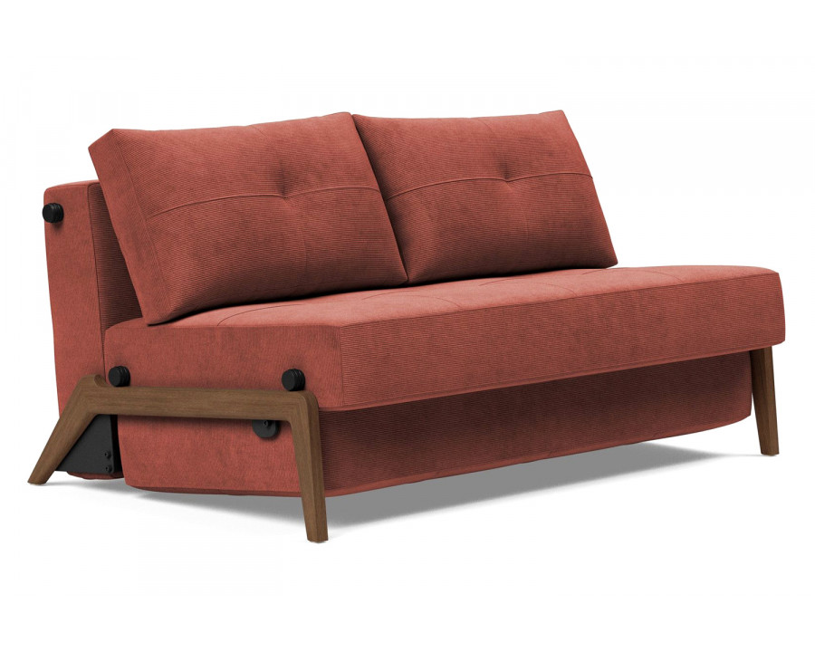 Innovation Living Cubed Full Size Sofa Bed with Dark Wood Legs - 317 Cordufine Rust