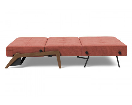 Innovation Living Cubed Full Size Sofa Bed with Dark Wood Legs - 317 Cordufine Rust