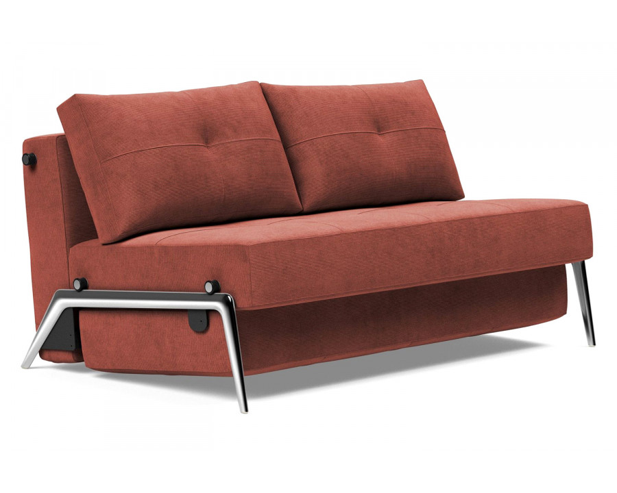 Innovation Living Cubed Full Size Sofa Bed with Alu Legs - 317 Cordufine Rust