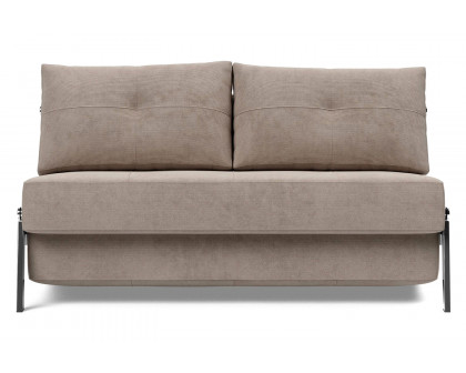 Innovation Living Cubed Full Size Sofa Bed with Chrome legs - 318 Cordufine Beige