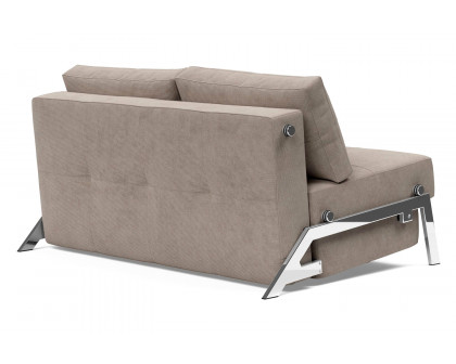 Innovation Living Cubed Full Size Sofa Bed with Chrome legs - 318 Cordufine Beige