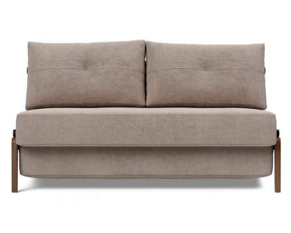 Innovation Living Cubed Full Size Sofa Bed with Dark Wood Legs - 318 Cordufine Beige