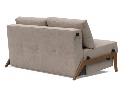 Innovation Living Cubed Full Size Sofa Bed with Dark Wood Legs - 318 Cordufine Beige