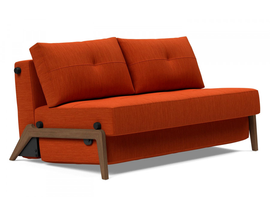 Innovation Living Cubed Full Size Sofa Bed with Dark Wood Legs - 506 Elegance Paprika