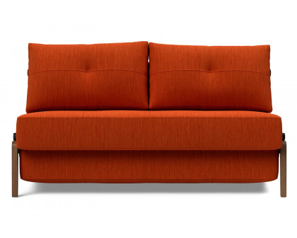 Innovation Living Cubed Full Size Sofa Bed with Dark Wood Legs - 506 Elegance Paprika