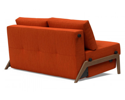 Innovation Living Cubed Full Size Sofa Bed with Dark Wood Legs - 506 Elegance Paprika