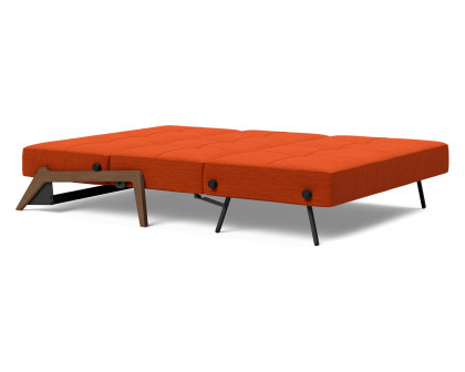 Innovation Living Cubed Full Size Sofa Bed with Dark Wood Legs - 506 Elegance Paprika