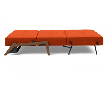 Innovation Living Cubed Full Size Sofa Bed with Dark Wood Legs - 506 Elegance Paprika