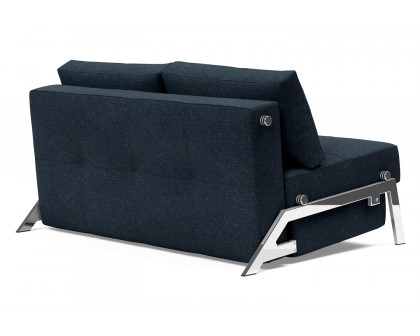 Innovation Living Cubed Full Size Sofa Bed with Chrome legs - 515 Nist Blue