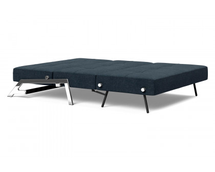 Innovation Living Cubed Full Size Sofa Bed with Chrome legs - 515 Nist Blue