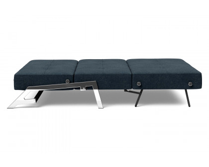 Innovation Living Cubed Full Size Sofa Bed with Chrome legs - 515 Nist Blue