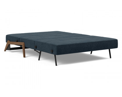 Innovation Living Cubed Full Size Sofa Bed with Dark Wood Legs - 515 Nist Blue