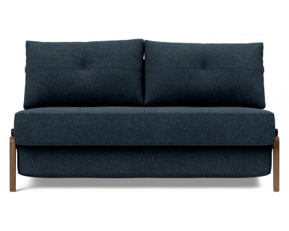 Innovation Living Cubed Full Size Sofa Bed with Dark Wood Legs - 515 Nist Blue