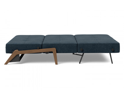 Innovation Living Cubed Full Size Sofa Bed with Dark Wood Legs - 515 Nist Blue