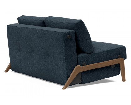 Innovation Living Cubed Full Size Sofa Bed with Dark Wood Legs - 515 Nist Blue