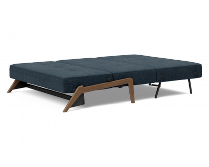 Innovation Living Cubed Full Size Sofa Bed with Dark Wood Legs - 515 Nist Blue