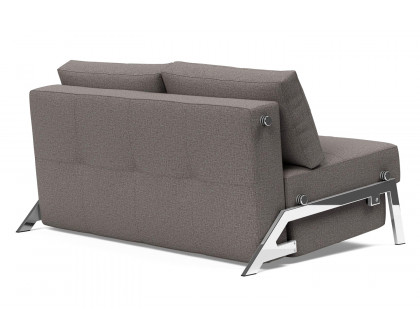 Innovation Living Cubed Full Size Sofa Bed with Chrome legs - 521 Mixed Dance Gray