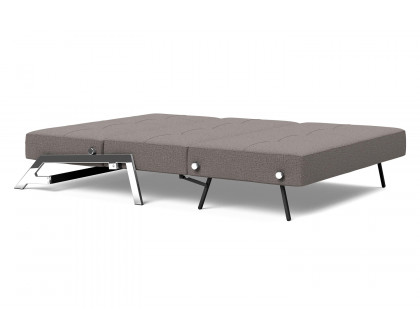 Innovation Living Cubed Full Size Sofa Bed with Chrome legs - 521 Mixed Dance Gray