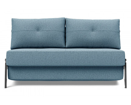 Innovation Living Cubed Full Size Sofa Bed with Chrome legs - 525 Mixed Dance Light Blue