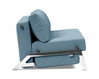 Innovation Living Cubed Full Size Sofa Bed with Chrome legs - 525 Mixed Dance Light Blue