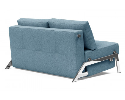 Innovation Living Cubed Full Size Sofa Bed with Chrome legs - 525 Mixed Dance Light Blue