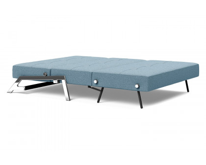 Innovation Living Cubed Full Size Sofa Bed with Chrome legs - 525 Mixed Dance Light Blue