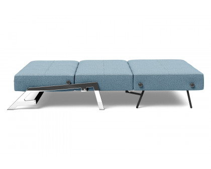 Innovation Living Cubed Full Size Sofa Bed with Chrome legs - 525 Mixed Dance Light Blue