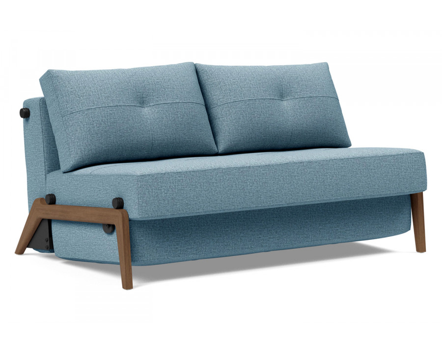 Innovation Living Cubed Full Size Sofa Bed with Dark Wood Legs - 525 Mixed Dance Light Blue