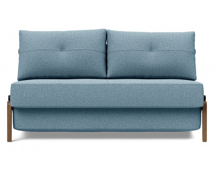 Innovation Living Cubed Full Size Sofa Bed with Dark Wood Legs - 525 Mixed Dance Light Blue