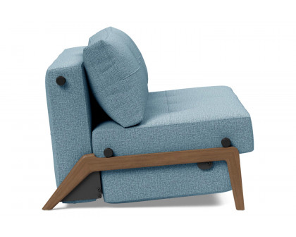 Innovation Living Cubed Full Size Sofa Bed with Dark Wood Legs - 525 Mixed Dance Light Blue