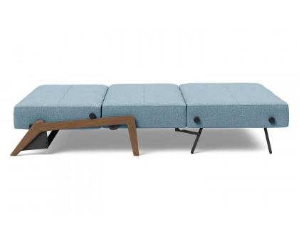 Innovation Living Cubed Full Size Sofa Bed with Dark Wood Legs - 525 Mixed Dance Light Blue