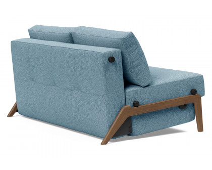 Innovation Living Cubed Full Size Sofa Bed with Dark Wood Legs - 525 Mixed Dance Light Blue