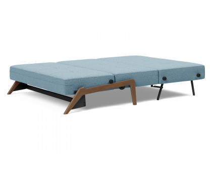 Innovation Living Cubed Full Size Sofa Bed with Dark Wood Legs - 525 Mixed Dance Light Blue