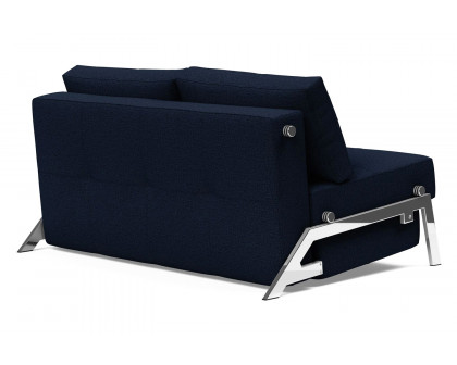 Innovation Living Cubed Full Size Sofa Bed with Chrome legs - 528 Mixed Dance Blue