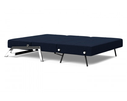 Innovation Living Cubed Full Size Sofa Bed with Chrome legs - 528 Mixed Dance Blue