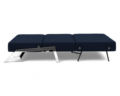 Innovation Living Cubed Full Size Sofa Bed with Chrome legs - 528 Mixed Dance Blue