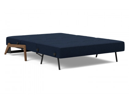 Innovation Living Cubed Full Size Sofa Bed with Dark Wood Legs - 528 Mixed Dance Blue