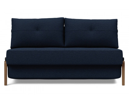 Innovation Living Cubed Full Size Sofa Bed with Dark Wood Legs - 528 Mixed Dance Blue