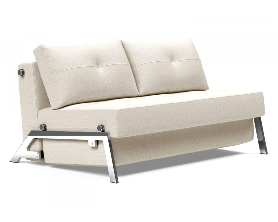 Innovation Living Cubed Full Size Sofa Bed with Chrome legs - 531 Bouclé Off White