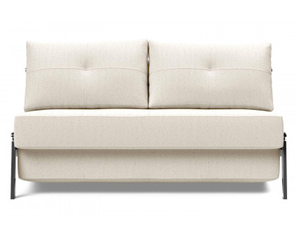 Innovation Living Cubed Full Size Sofa Bed with Chrome legs - 531 Bouclé Off White